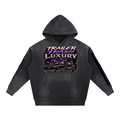 Vintage Washed Frayed Fleece Hoodie