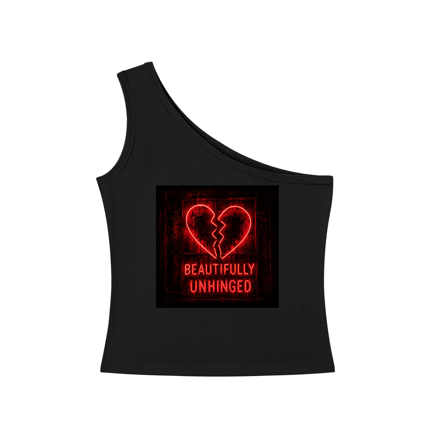 Women's One-Shoulder Crop T-Shirt/Beautifully Unhinged